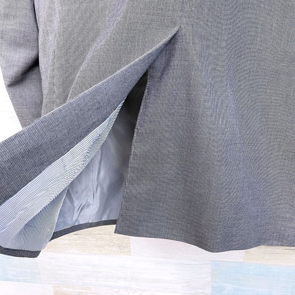 Jos A Bank Birdseye Suit Gray Cotton Wool Mens 40L Jacket 34x30 Pleated Pants - Picture 8 of 16